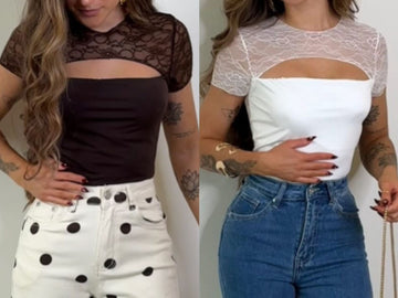 MAGLIA A COTONE SOPRA IN PIZZO