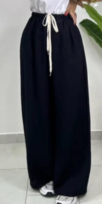 NEW PANTALONE A PALAZZO BASIC MISTO LINO