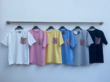 MAGLIA CON TASCA PAILETTES