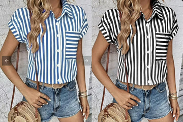 CAMICIA A RIGHE CON TASCHINO