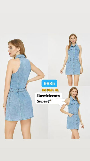 VESTITINO DI JEANS A GIRO MANICA