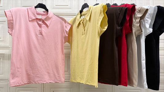MAGLIA CON SPALLINE A GIRO MANICHE A POLO