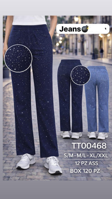 JEANS CON MOLLA BRILLANTINATO