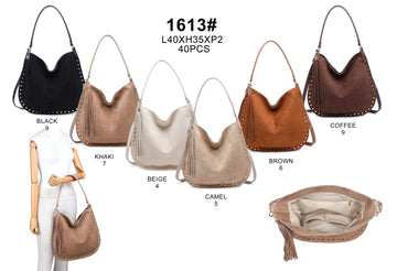 BORSA COWBOY CON FRANGE E BORCHIE NEI LATI