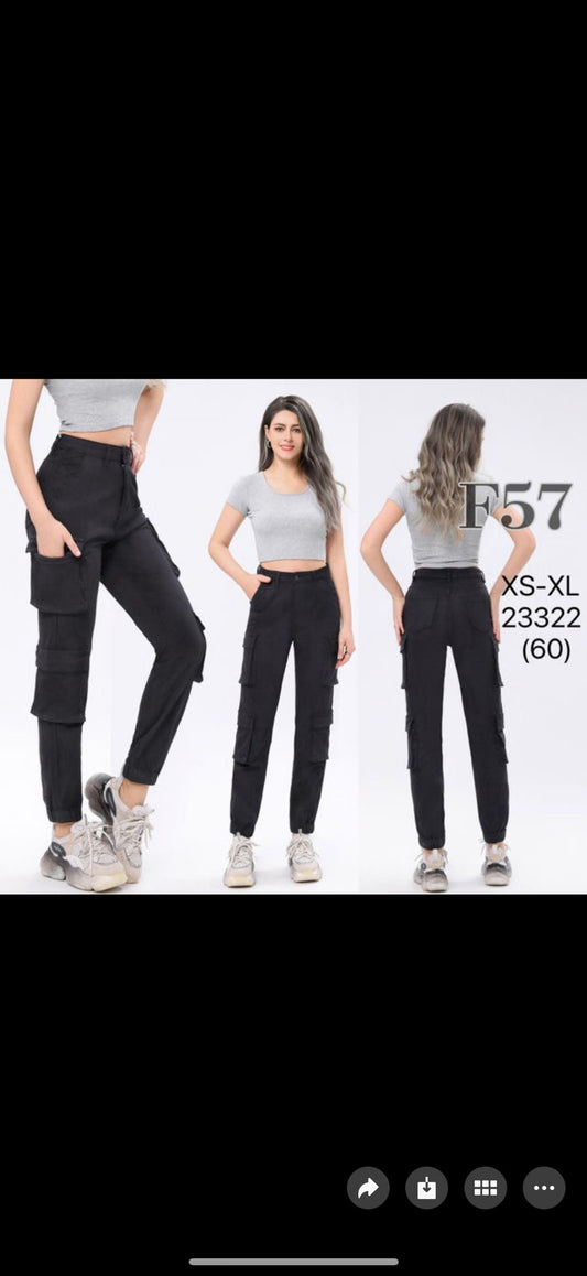 JEANS CARGO WHITE/BLACK ART.F57