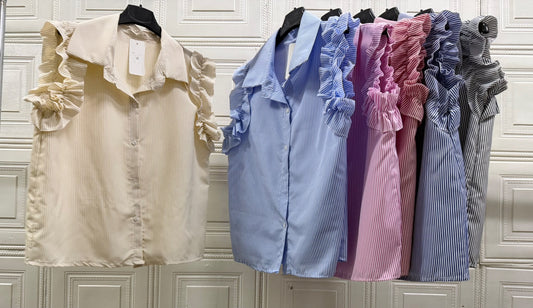 CAMICIA RIGATA A GIRO MANICA FANTASY