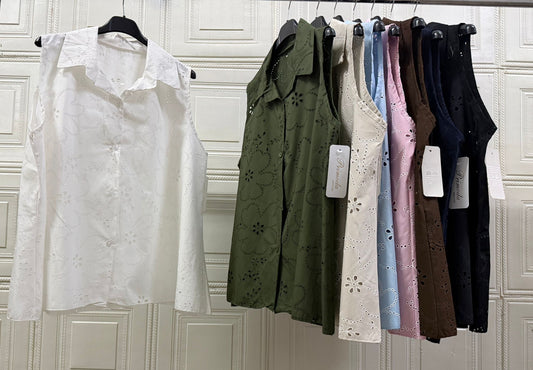 CAMICIA GIRO MANICA IN PIZZO SAN GALLO