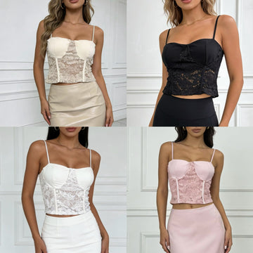 TOP A BRETELLE IN PIZZO