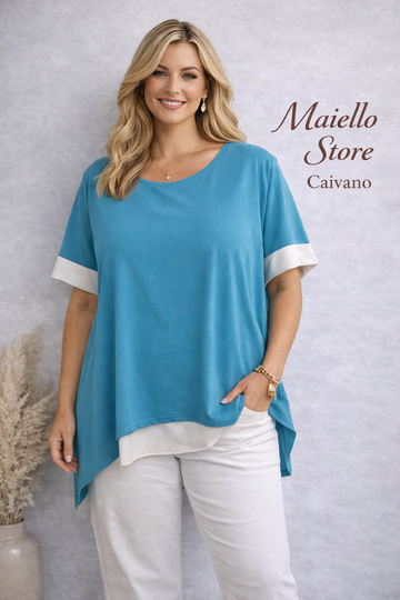 MAGLIA CURVY MEZZA MANICA ROSSELLA