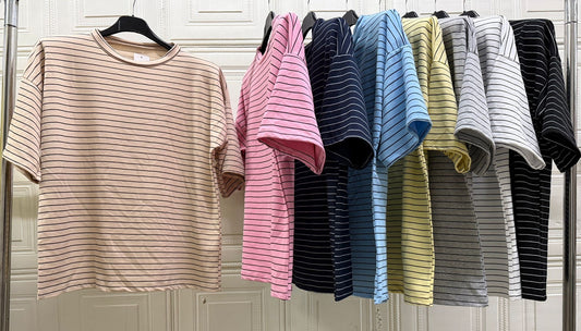 MAGLIA MEZZA MANICA RIGHE ORRIZZONTALI