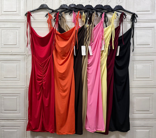 VESTITO LUNGO IN LICRA CEREMONY CON BRETELLE