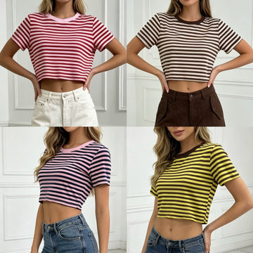 T-SHIRT A RIGHE MULTICOLOR