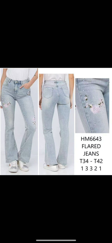 JEANS A ZAMPA CON ROSE ART.HM6643