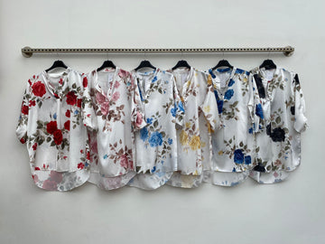 MAGLIA CAMICIONE CON ROSE