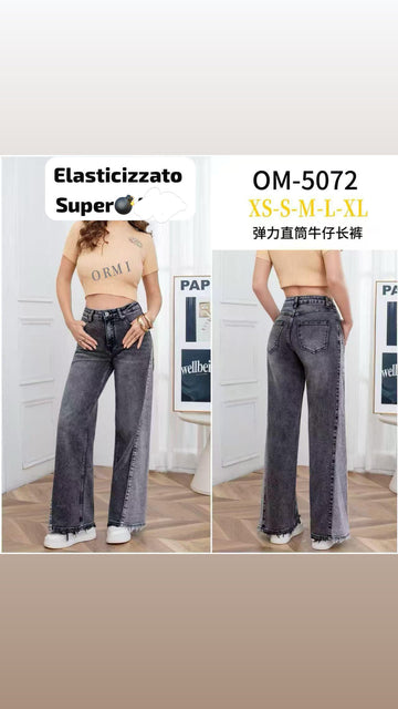 JEANS A PALAZZO BLACK DOUBLE COLOR ASSIMETRICO