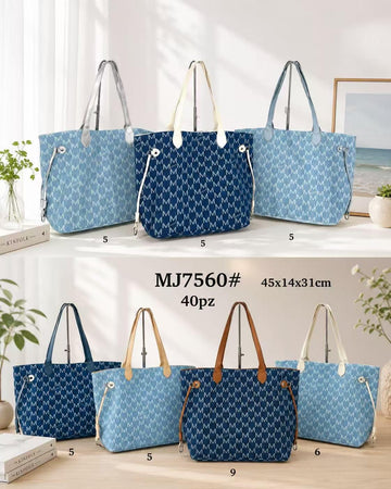 BORSA DI JEANS MAIELLO CON GANCETTI NEI LATI