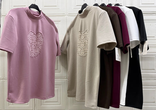 MAGLIA CUORE IN PIZZO