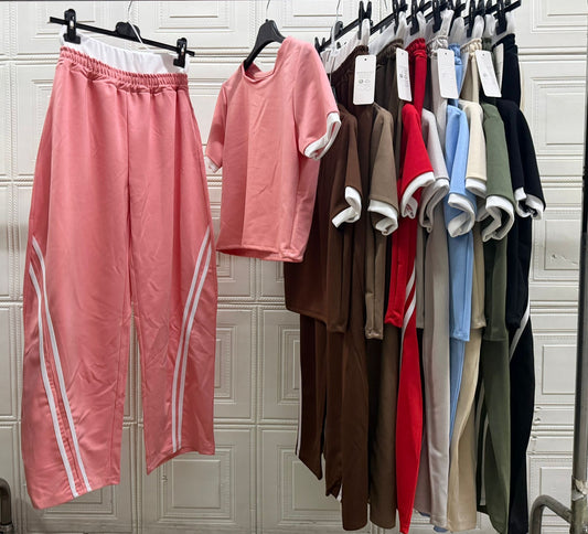 COORDINATO BALLOON CON BANDE NATURAL