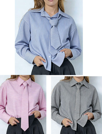 CAMICIA CRAVATTA A RIGHE