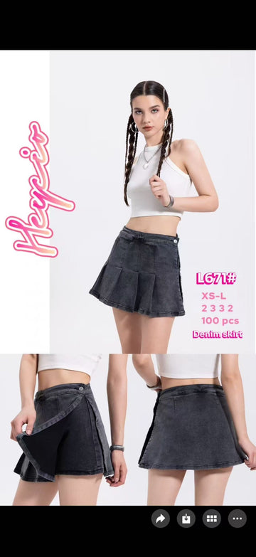 PANTAGONNA DI JEANS CON CHIUSURA NEI LATI