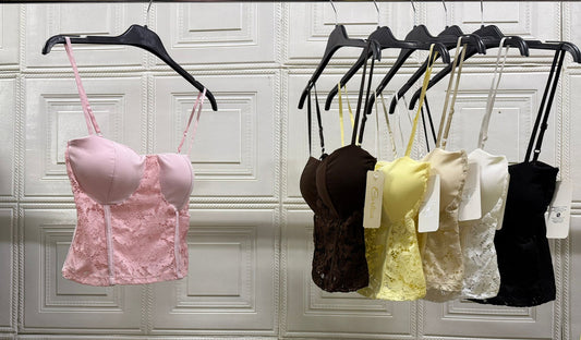 TOP A BRETELLE IN PIZZO