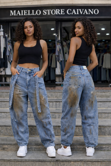 JEANS BALLOON FINTO MACCHIATO ART.LM788