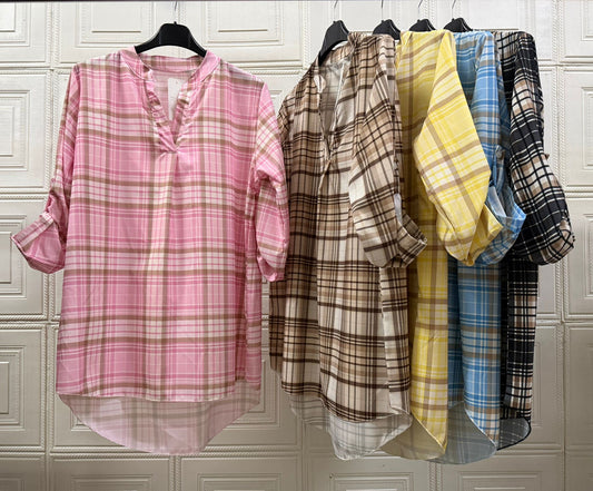 CAMICIA LUNGA A QUADRI