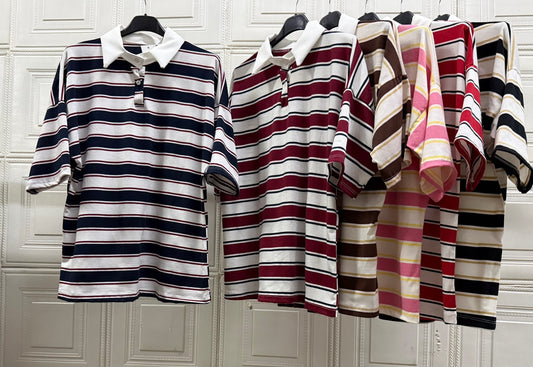 MAGLIA A POLO VINTAGE A RIGHE