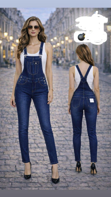 SALOPETTA DI JEANS BLU ANNI 90