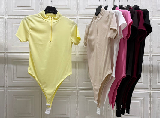BODY A MEZZA MANICA CON MEZZA ZIP TRASPARENTE