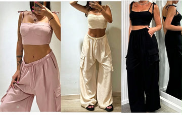 COORDINATO CARGO CON TOP IN MISTO LINO