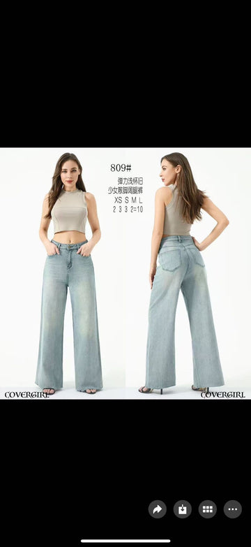 JEANS A PALAZZO SABBIATO FUME ART.809
