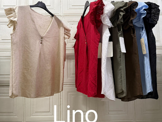 MAGLIA IN LINO CON GIRO MANICHE VOULA