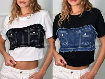 T-SHIRT A MAGLIA JEANS ECONOMY