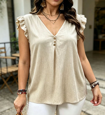 MAGLIA IN LINO CON GIRO MANICHE VOULA