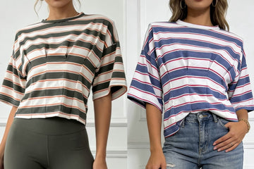 MAGLIA A RIGHE VINTAGE CON SPALLINE