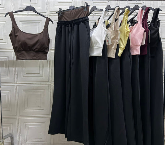 COORDINATO CON TOP IN LICRA E COTONE