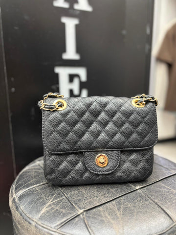 BORSA IN ECOPELLE CON TASCA RETRO