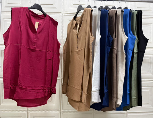 MAGLIA CURVY GIRO MANICA CON COLLETTO A V CON BOTTONE