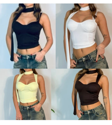 TOP CON COPPETTE E FASCIA MARILU