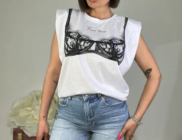 MAGLIA GIRO MANICA CON STAMPA REGGISENO