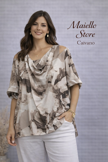 MAGLIA CURVY COLLO A BAVARO