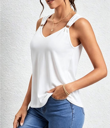 MAGLIA COMODA CON ANELLI IN BRETELLE