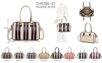 BORSA A STRISCE DOUBLE COLOR