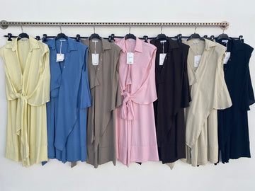 COORDINATO MISTO LINO CON CAMICIA ASSIMETRICA