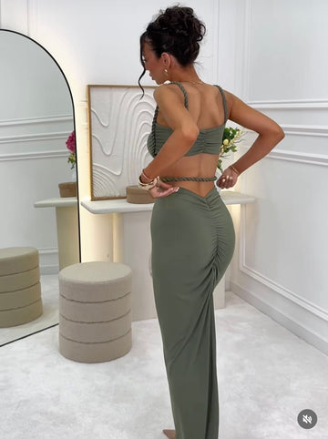 COORDINATO CON TOP TRECCIATO