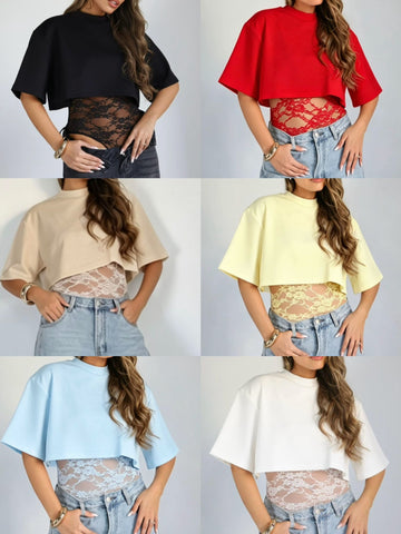 MAGLIA CON BODY IN PIZZO