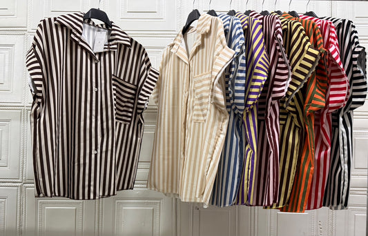 CAMICIA A RIGHE CON TASCHINO