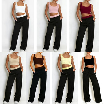 COORDINATO CON TOP IN LICRA E COTONE