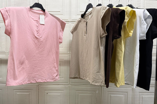 MAGLIA GIRO MANICA CON SPALLINE E BOTTONCINI